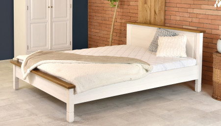 Fehér rusztikus franciaágy 180 x 200 cm  - 1