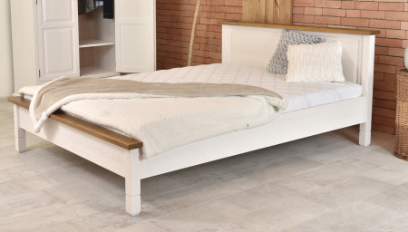 Fehér rusztikus franciaágy 180 x 200 cm  - 4