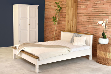 Fehér rusztikus franciaágy 180 x 200 cm  - 5