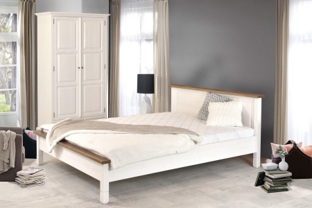 Fehér rusztikus franciaágy 180 x 200 cm  - 7