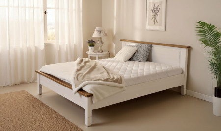 Fehér rusztikus franciaágy 180 x 200 cm  - 10