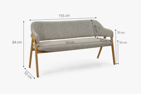 Lavice do jídelny v šedé barvě  - 12