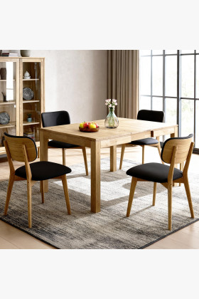 Asztal 120 x 80 és 4 tölgyfa szék  - 0