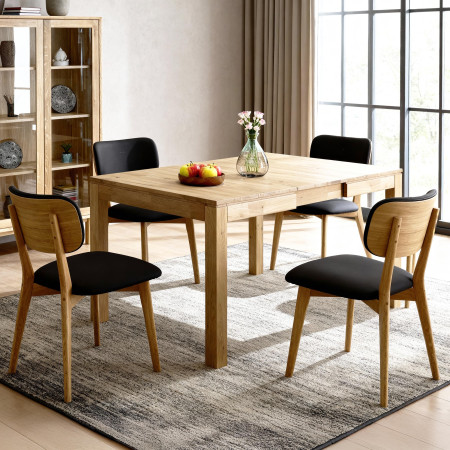 Asztal 120 x 80 és 4 tölgyfa szék  - 0