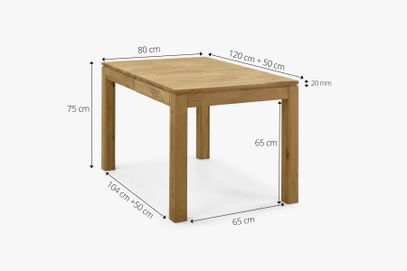 Asztal 120 x 80 és 4 tölgyfa szék  - 12