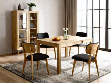 Asztal 120 x 80 és 4 tölgyfa szék  - 20