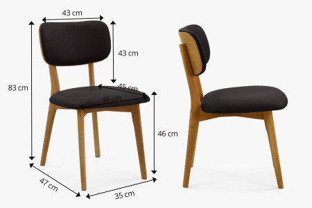 Asztal 120 x 80 és 4 tölgyfa szék  - 24