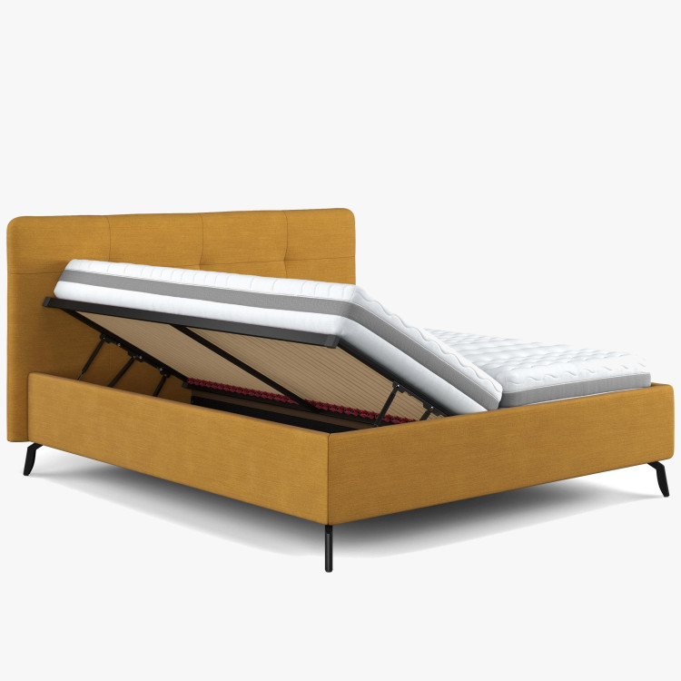 Čaluněná postel s úložným prostorem zelená, 180 x 200 cm  - 0