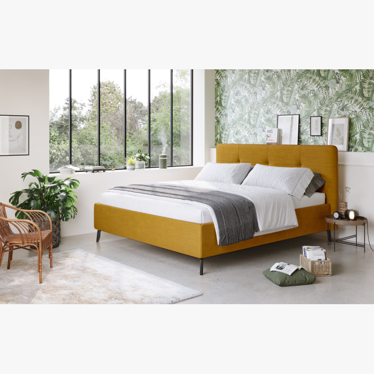 Čaluněná postel s úložným prostorem zelená, 160 x 200 cm  - 6