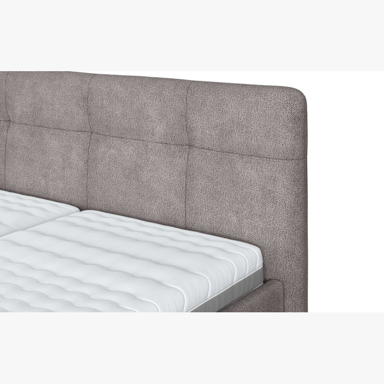 Szürke kárpitozott ágy tárolóhellyel, 180 x 200 cm  - 1