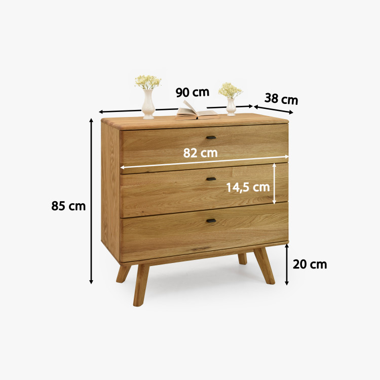 Dub tölgy fiókos komód lábakkal  - 6