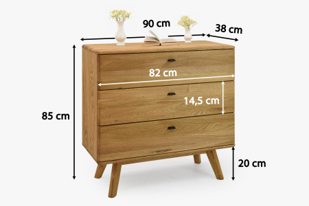 Dub tölgy fiókos komód lábakkal  - 6