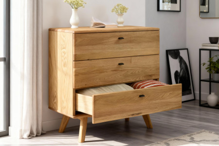 Dub tölgy fiókos komód lábakkal  - 7