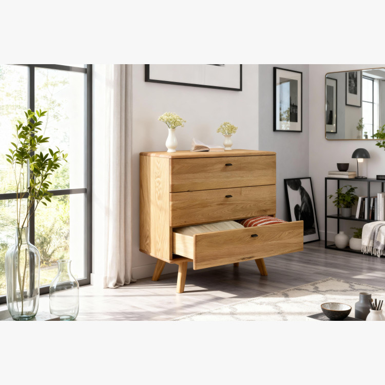 Dub tölgy fiókos komód lábakkal  - 8