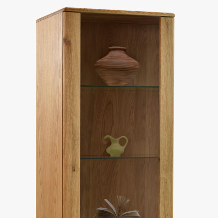 Egyajtós tömörfa vitrin lábakon  - 6