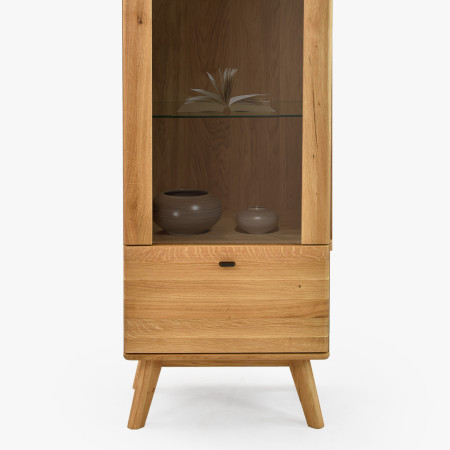 Egyajtós tömörfa vitrin lábakon  - 10