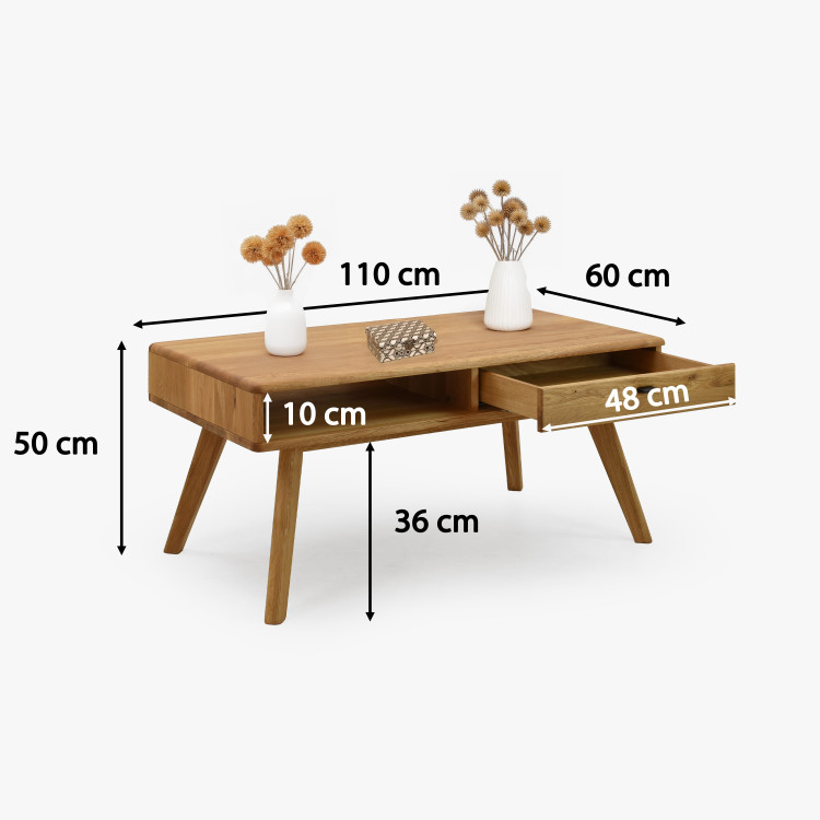 Konferencia dohányzóasztal tölgy 110 x 60 cm  - 2