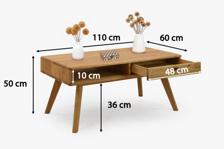 Konferencia dohányzóasztal tölgy 110 x 60 cm  - 2