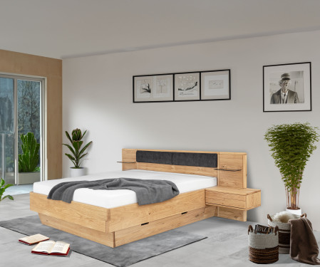 Dubáfa ágy éjjeli szekrényekkel és tárolóhellyel  - 1