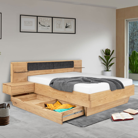 Dubáfa ágy éjjeli szekrényekkel és tárolóhellyel  - 6