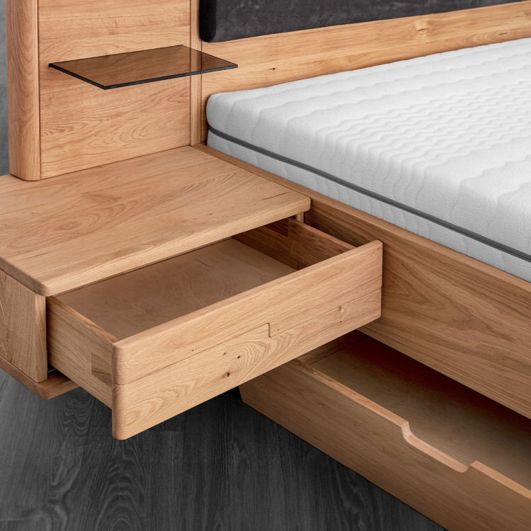 Dubáfa ágy éjjeli szekrényekkel és tárolóhellyel  - 11