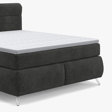 Boxspring ágy antracit 180 cm ágyneműtartóval Treviso  - 2