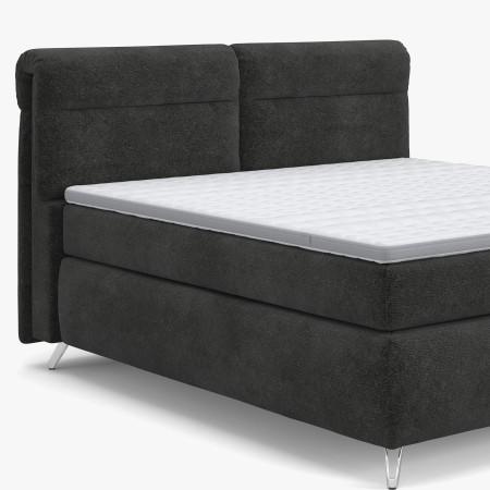 Boxspring ágy antracit 180 cm ágyneműtartóval Treviso  - 3