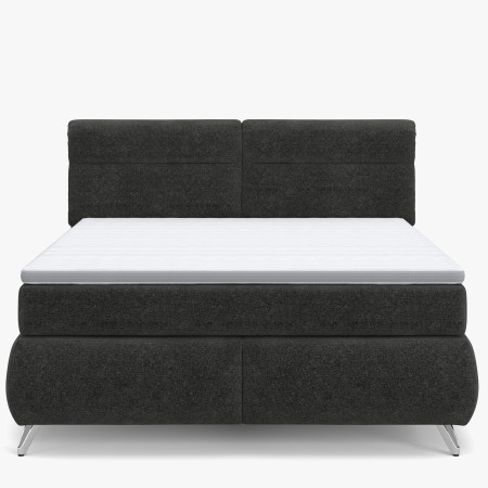 Boxspring ágy antracit 180 cm ágyneműtartóval Treviso  - 7