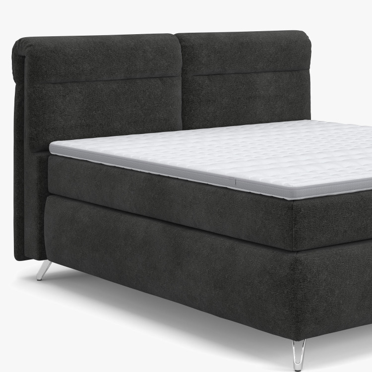 Boxspring ágy antracit 160 cm tárolóhellyel Treviso  - 2
