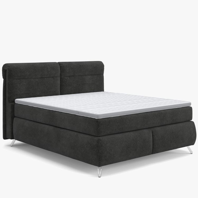 Boxspring ágy antracit 160 cm tárolóhellyel Treviso  - 3