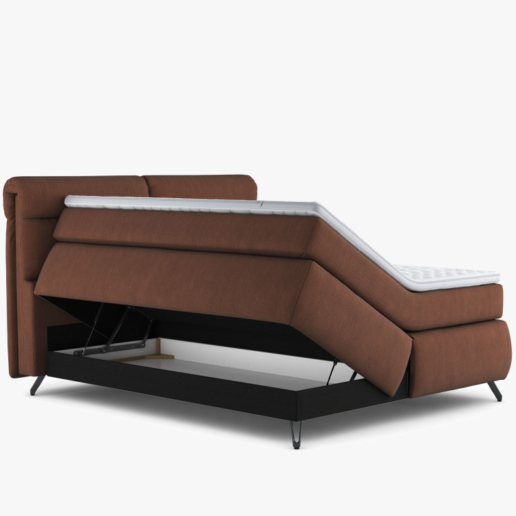 Boxspring ágy narancssárga 160 cm-es tárolóhellyel Treviso  - 1