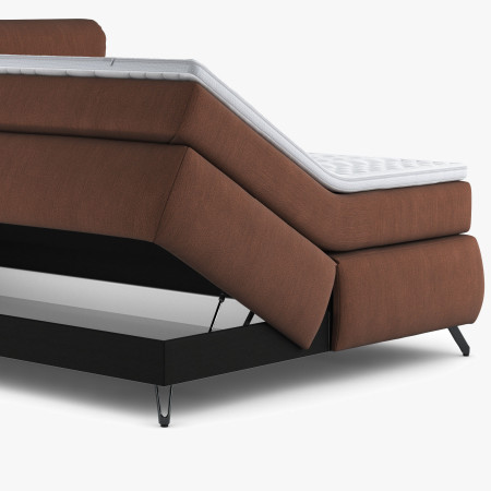 Boxspring ágy narancssárga 160 cm-es tárolóhellyel Treviso  - 2