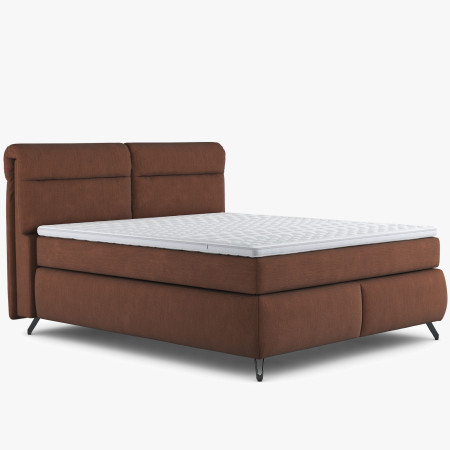 Boxspring ágy narancssárga 160 cm-es tárolóhellyel Treviso  - 5