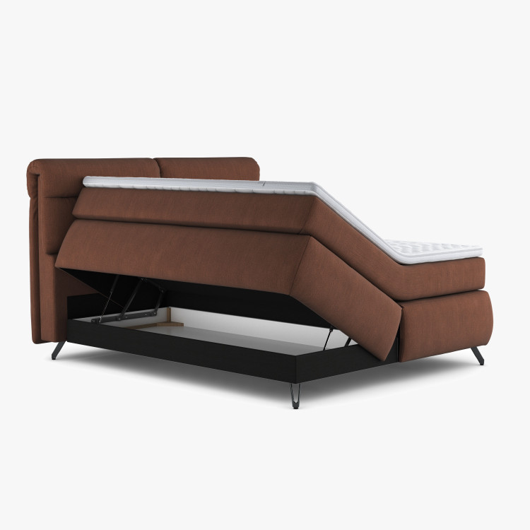 Boxspring ágy narancssárga 160 cm-es tárolóhellyel Treviso  - 6