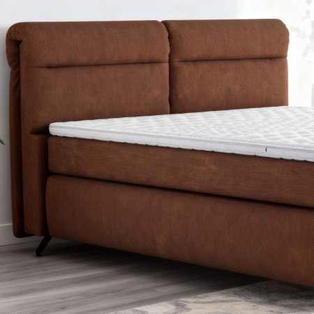 Boxspring ágy narancssárga 160 cm-es tárolóhellyel Treviso  - 9
