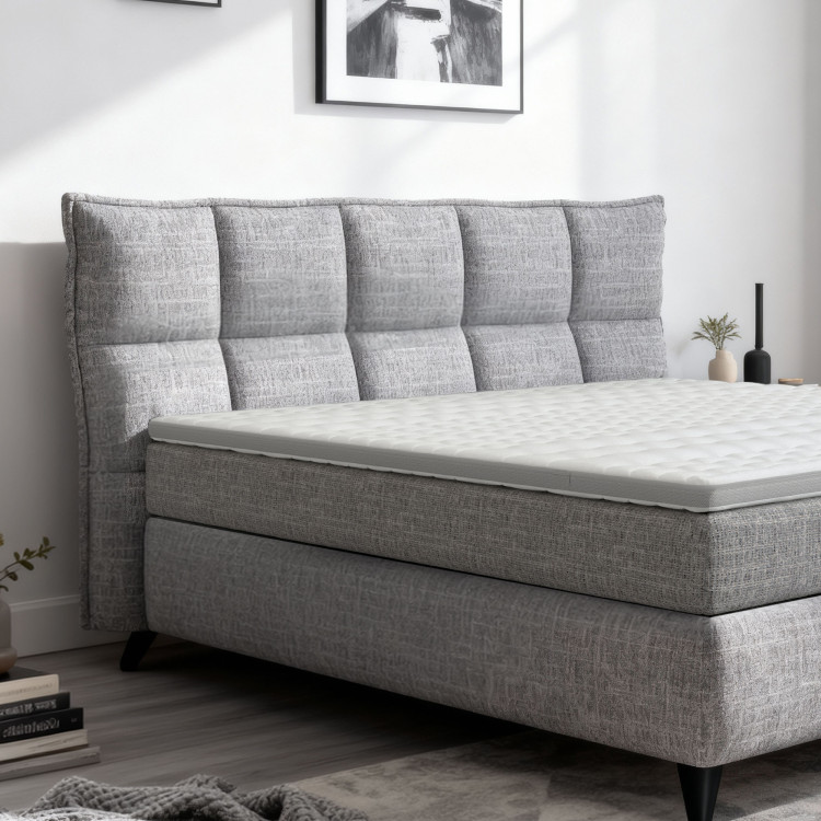 Boxspring ágy szürke 180 cm tárolóhellyel Treviso  - 1