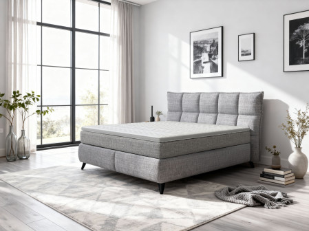 Boxspring ágy szürke 180 cm tárolóhellyel Treviso  - 2