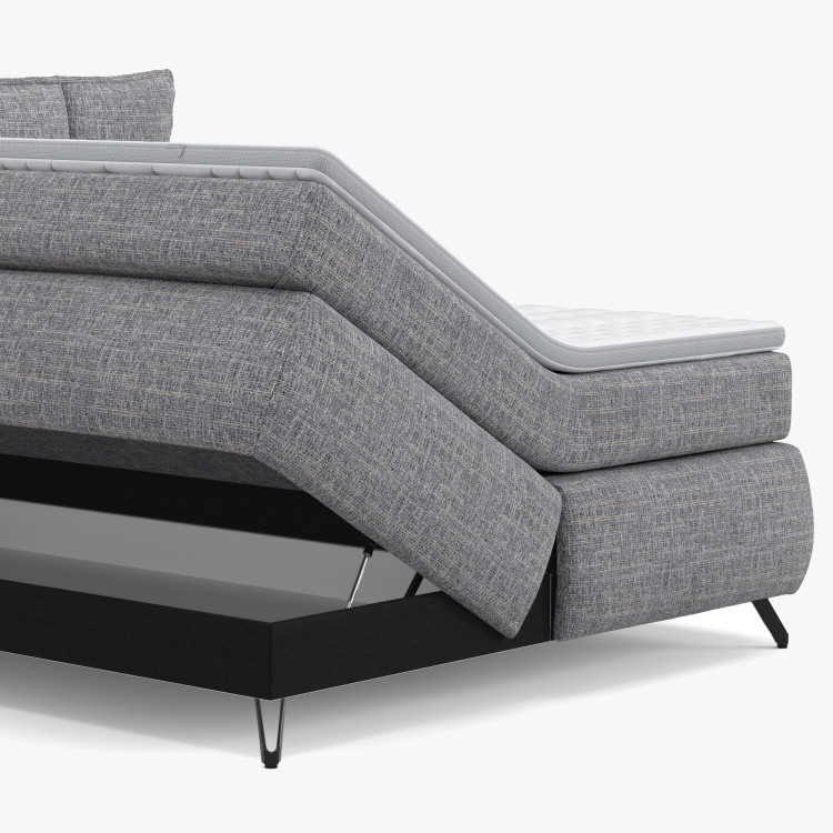Boxspring ágy szürke 180 cm tárolóhellyel Treviso  - 7