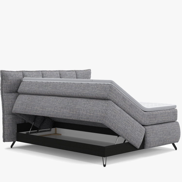 Boxspring ágy szürke 180 cm tárolóhellyel Treviso  - 8