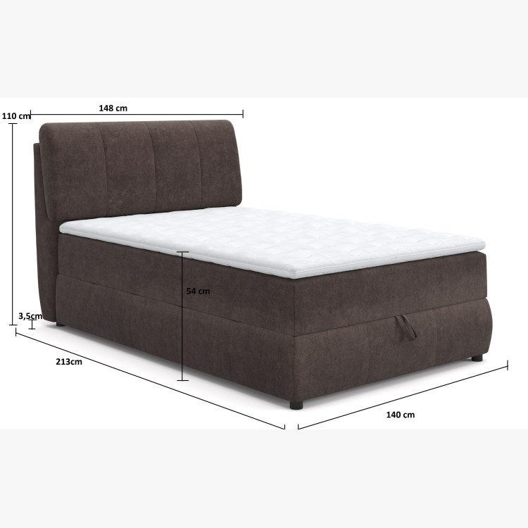 Boxspring kontinentális ágy tárolóhellyel - barna  - 1