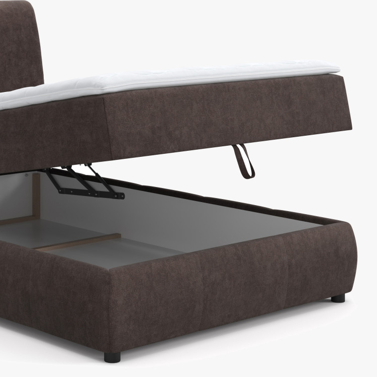Boxspring kontinentális ágy tárolóhellyel - barna  - 4