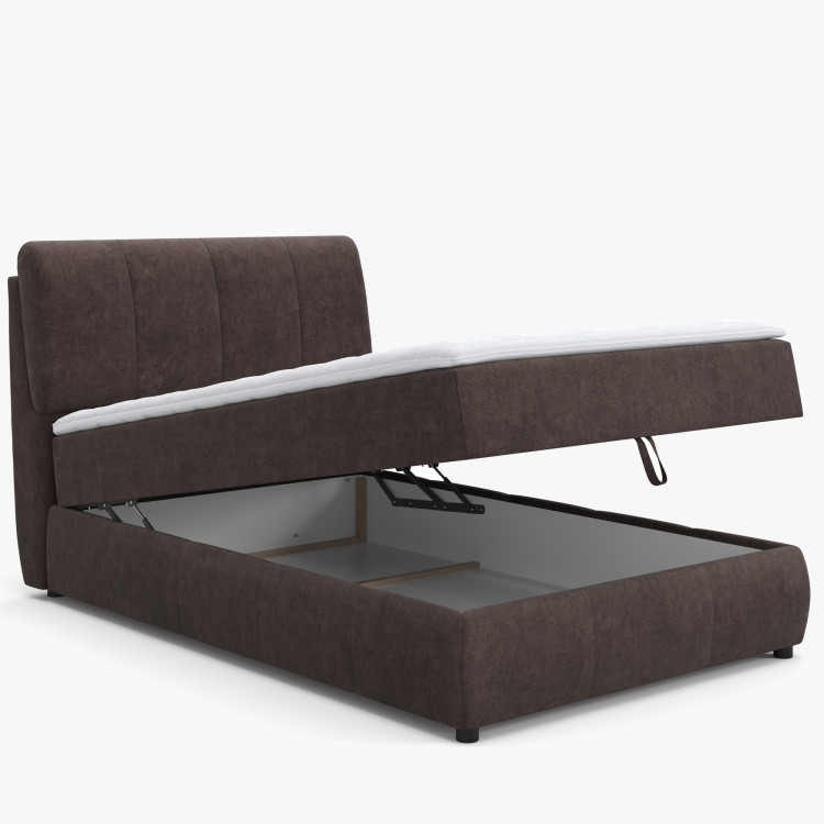 Boxspring kontinentális ágy tárolóhellyel - barna  - 5