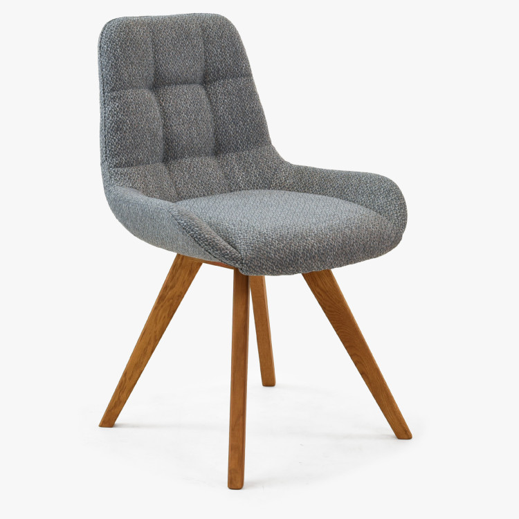 Kényelmes étkezőszék, kékes szürke  - 0