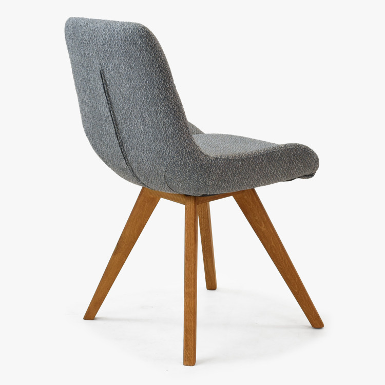 Kényelmes étkezőszék, kékes szürke  - 2