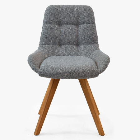 Kényelmes étkezőszék, kékes szürke  - 5