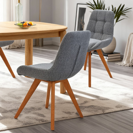 Kényelmes étkezőszék, kékes szürke  - 7