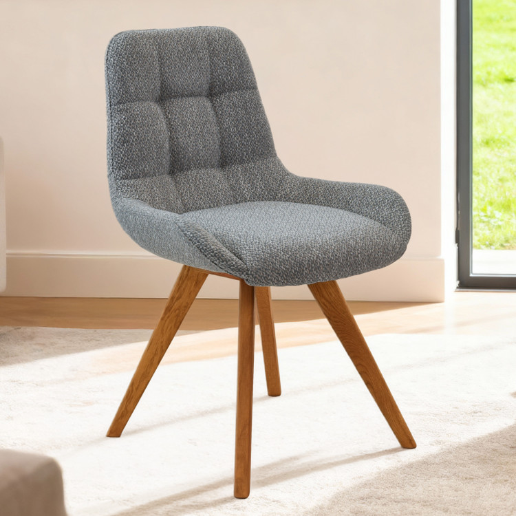 Kényelmes étkezőszék, kékes szürke  - 8