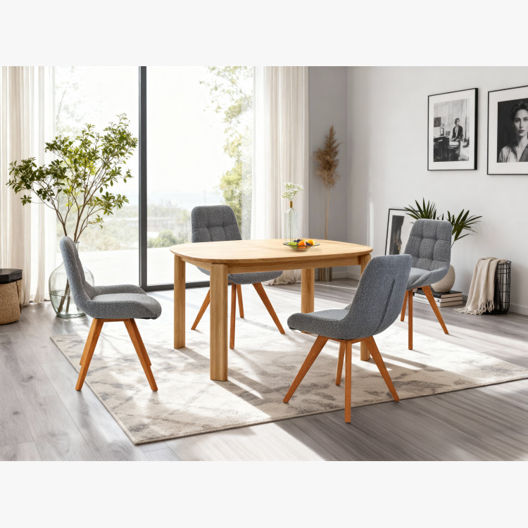 Kényelmes étkezőszék, kékes szürke  - 9