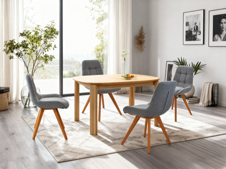 Kényelmes étkezőszék, kékes szürke  - 9