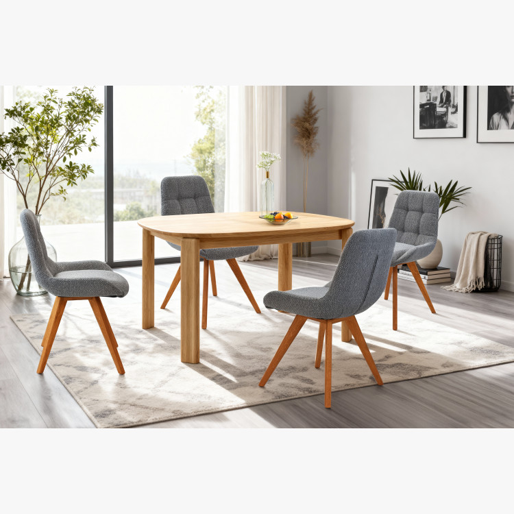 Kényelmes étkezőszék, kékes szürke  - 10